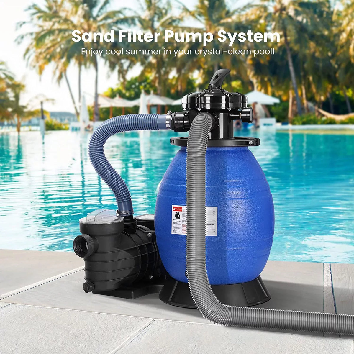 with Hp VIVOHOME Filter 15360 Fits Pool Capacity 45 GPH Pump, Sand Gallons 2380 3/4 Pound Pool, Sand