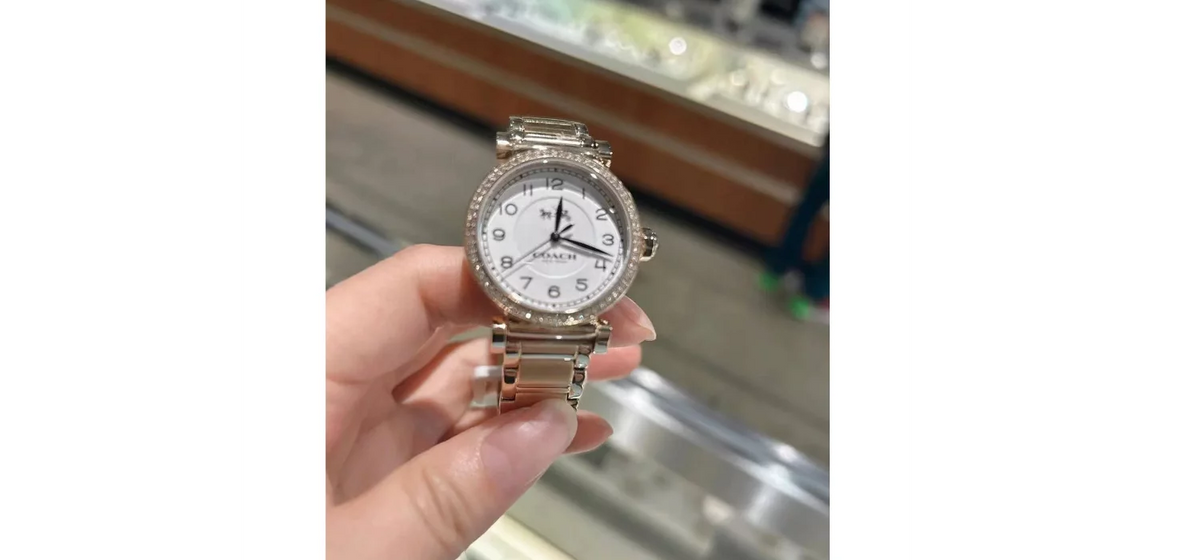 WATCH WOMEN'S DIAL COACH STAINLESS MADISON GOLD 14502397 WHITE STEEL