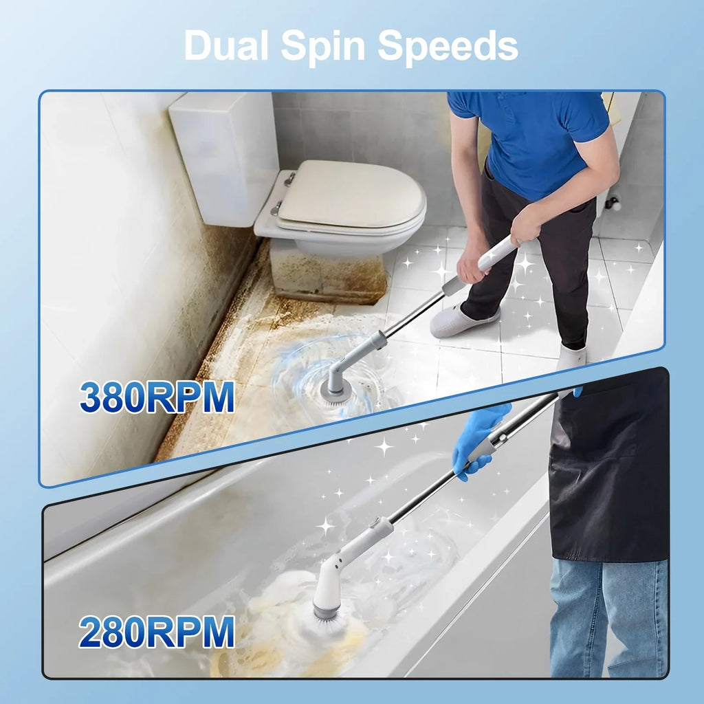 Scrubber, Bathroom Tile, Brush, Spin Bathtub, Replaceable Electric Cleaning Fixdono Scrubber 6 Cordless Cleaning for Floor Heads
