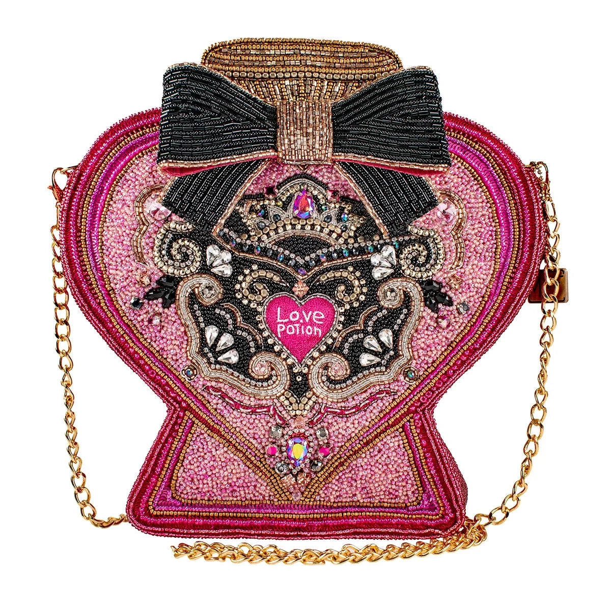 Pink Frances Beaded Bottle Handbag POTION Mary NEW LOVE Purse