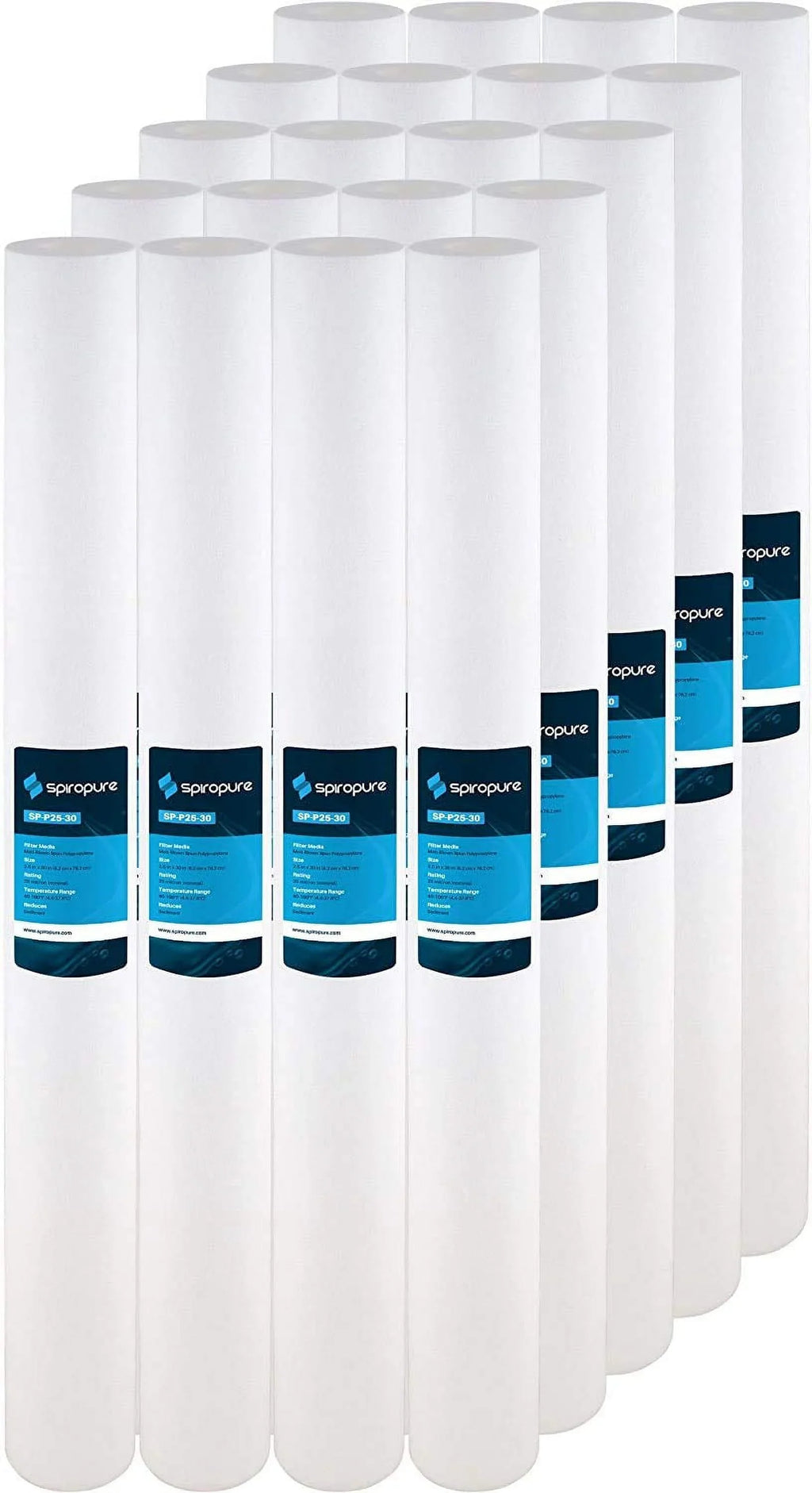 Filter Sediment 155224-43 SDC-25-3025 25 SpiroPure Water P25-30 30x2.5 of Polypropylene Melt-Blown Cartridge 20) Spun Micron (Case SP-P25-30
