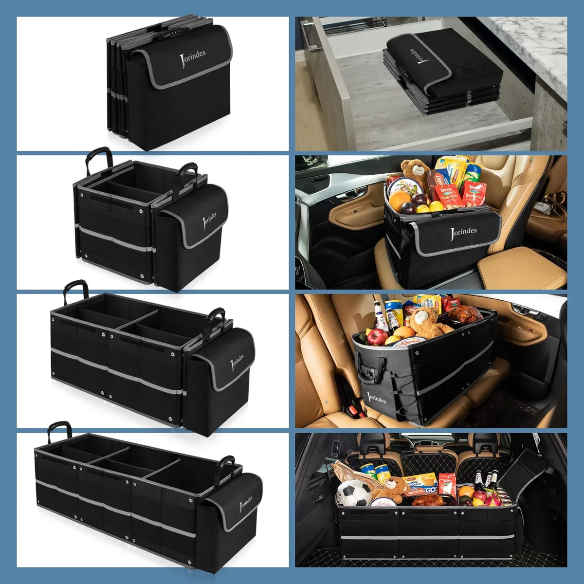 Organizer for Vehicle Bag, Trunk 3 Sedan, proof Suitable Suv, for Truck,Van Compartments Car with Waterproof Insulated Collapsible Cooler Leak Organizer Car