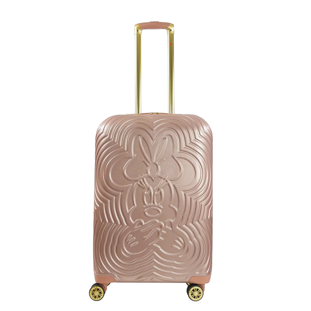 Molded Rolling Gold Minnie Inch Rose Suitcase Luggage, Hardshell Disney Mouse Wheels, 25 with