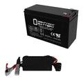 Sonar Battery 12V 12V Fishing MarCum + for LX-3TC 1Amp 7.2AH Charger