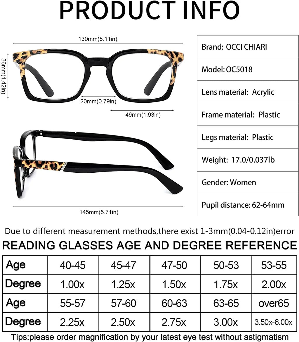 for Reading Lens OCCI Stylish Clear Designer Women CHIARI Readers Glasses