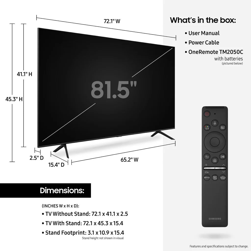 SAMSUNG Ultra HDR Smart (2160P) QLED 2020 Class HD 82” QN82Q70T TV 4K