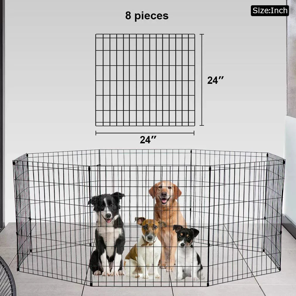 Rabbit) Exercise for Cat, Portable (Dog, Pet Black, Bestpet Cage Metal Kennel Fence, Dog Crate Pen Inches Wire 24 Small Playpen