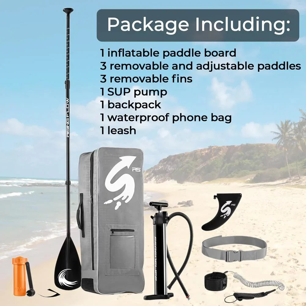 & Bag, Brown Paddle Inflatable (6 accessories Board SereneLife Thick) inches Carry Stand-up