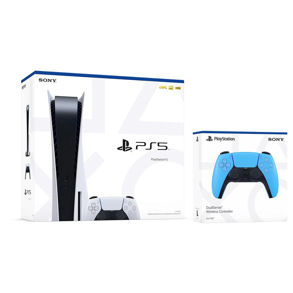 PULSE (Sony 5 Disc) Extra 3D Playstation Controller Disc Black Sony Headset Blue Starlight Version with PS5 Bundle and