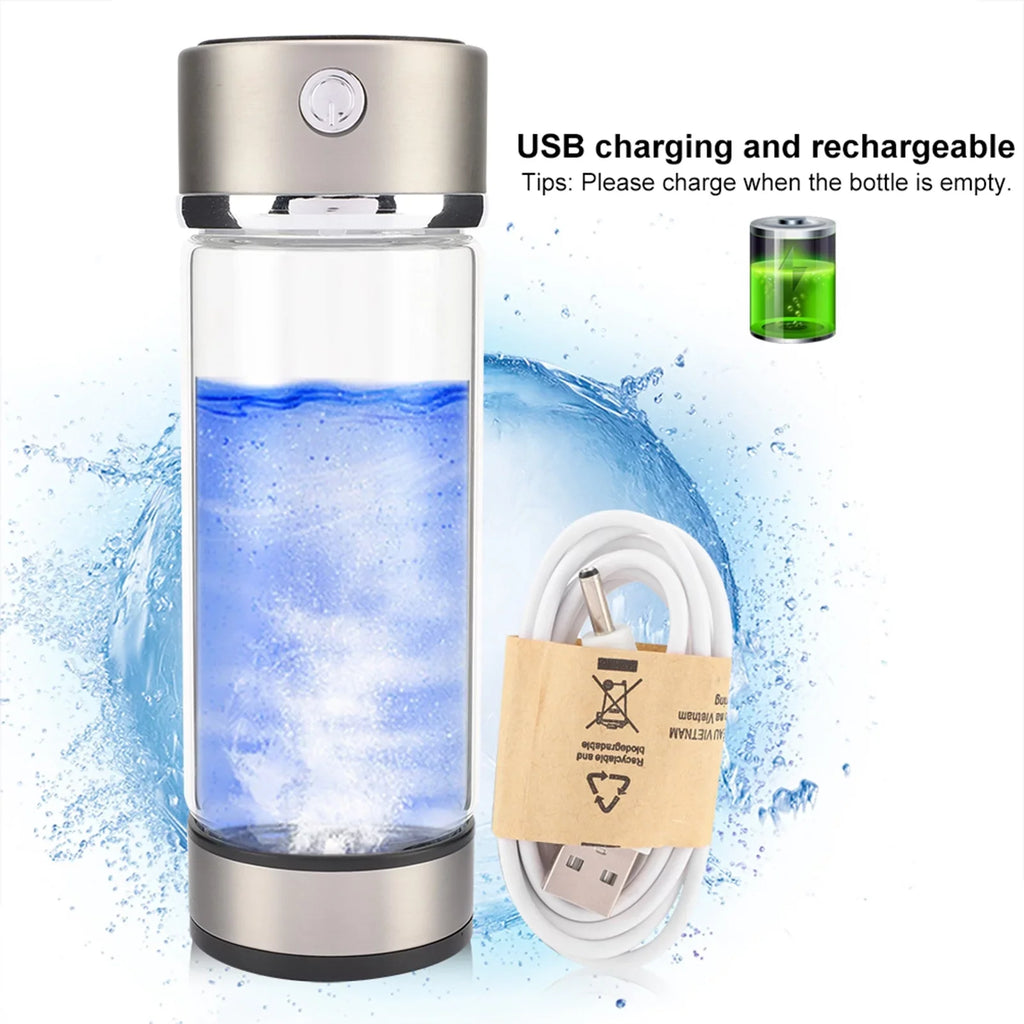 Maker Bottle Healthy Lonizer Hydrated Water Antioxidant Purifier Anti-Aging Rich Filter Water Keep Generator Rechargeable USB Portable Hydrogen Water Lonized Body
