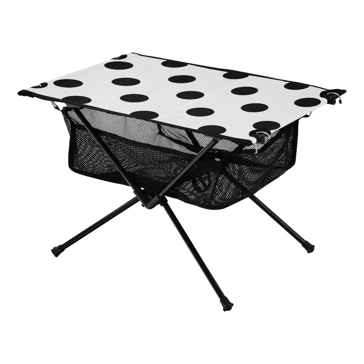 Bag Table for Picnic Table Table Black Portable Camping Dots with Hiking Storage BBQ Foldable Polka Compact Fishing Outdoor Beach