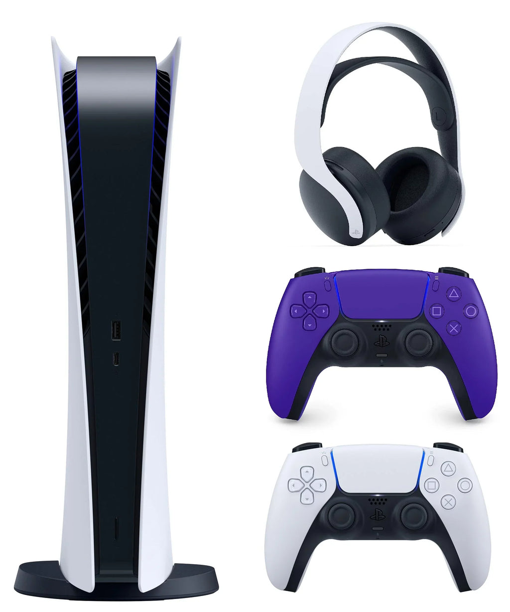 Edition Purple PlayStation Pulse with PS5 5 W/ Digital Limited DualSense Galactic Headset Bundle Controller
