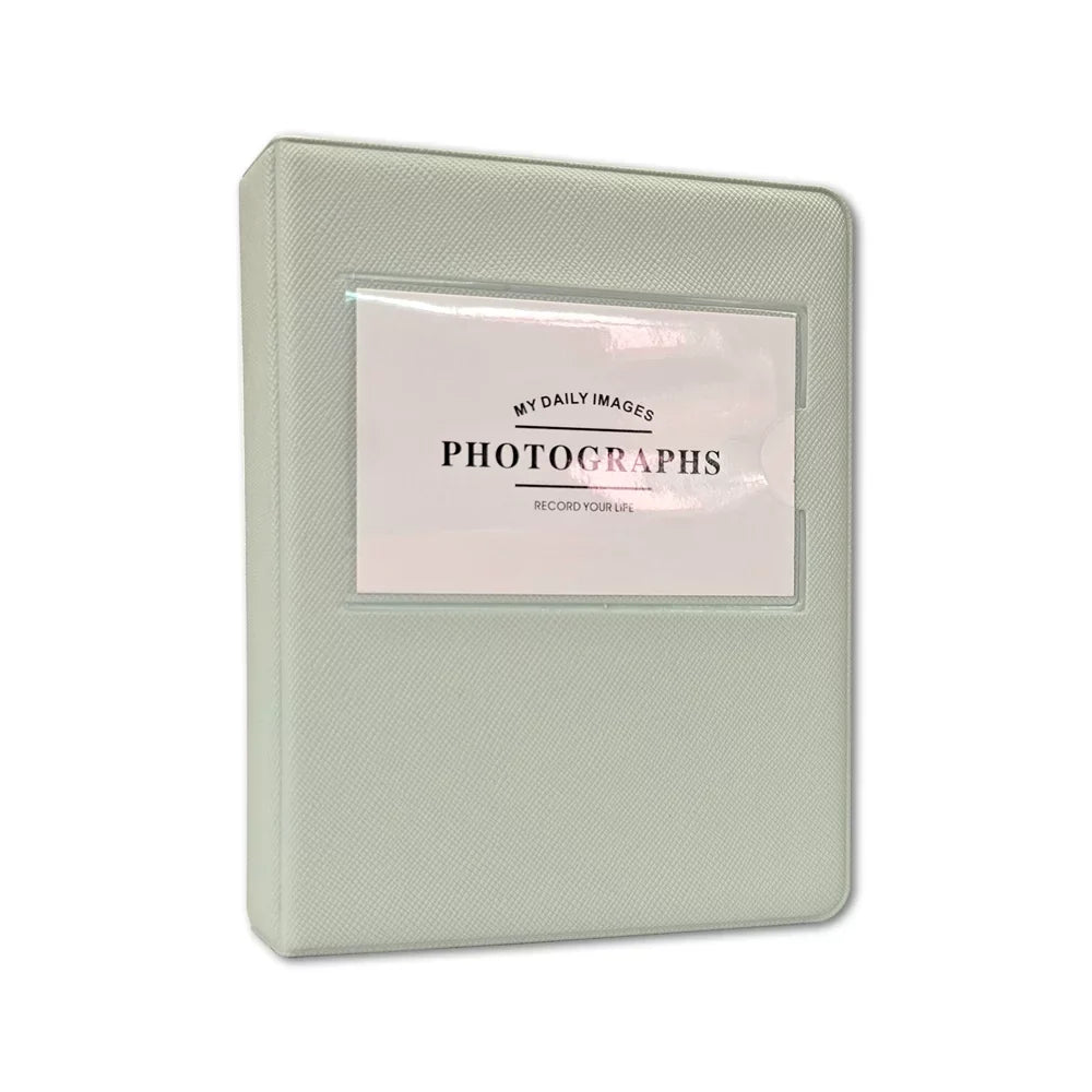 Grey Leather Prints Wide Holds 5" Phobea Color Album + 600 pack + Polaroid 32 Photo Cloth Film for Double Prints- for