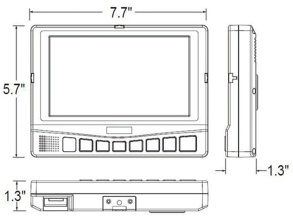 inputs Monitor with Color 3 camera LCD Back Up 7" WDRV-7043M,