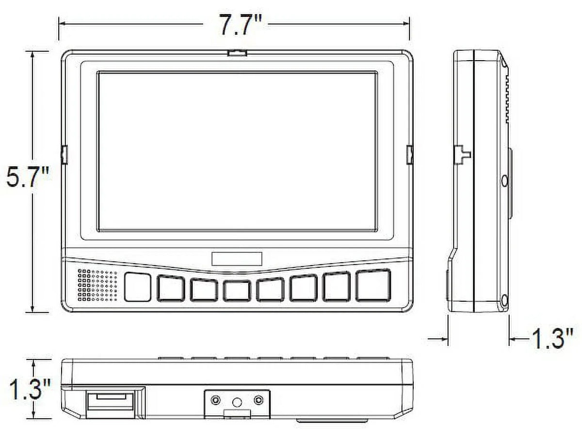 inputs Monitor with Color 3 camera LCD Back Up 7" WDRV-7043M,