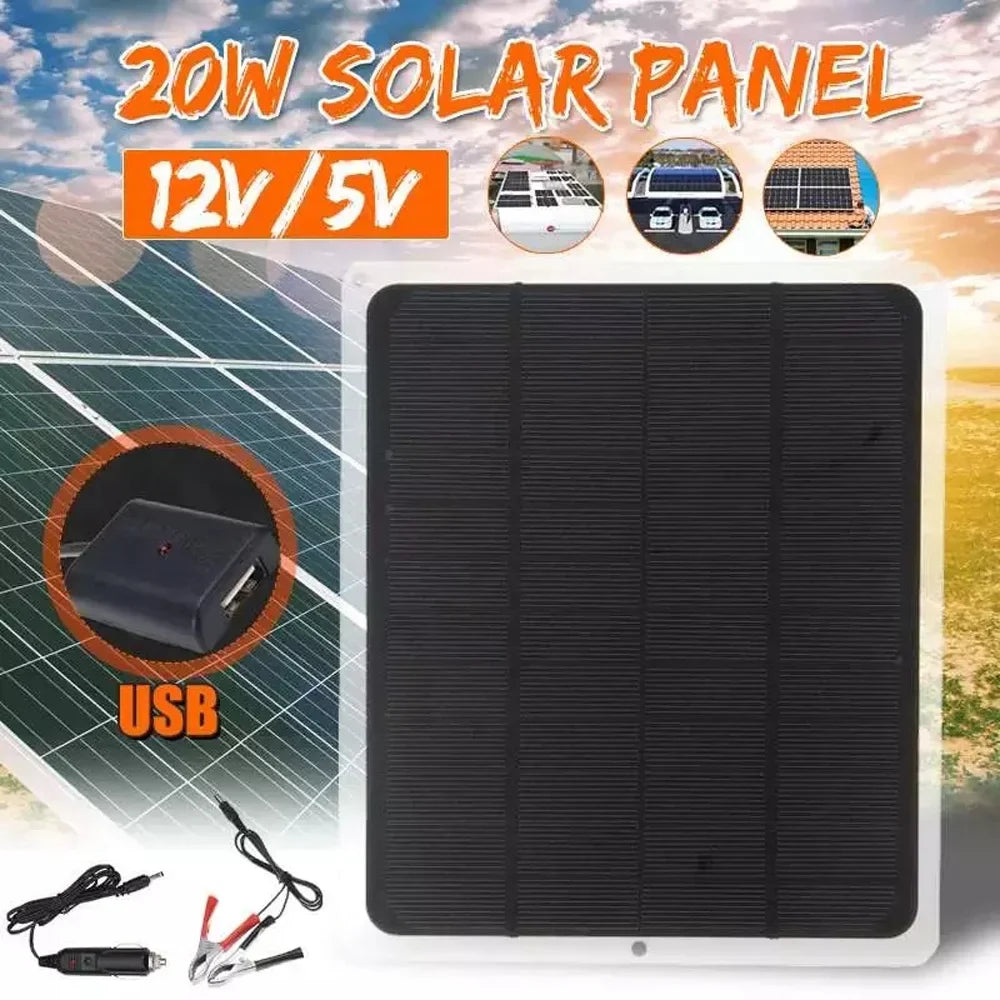 Panel Tool Camping Hiking Solar Aibecy for - Charging Monocrystalline 20W Silicon Portable