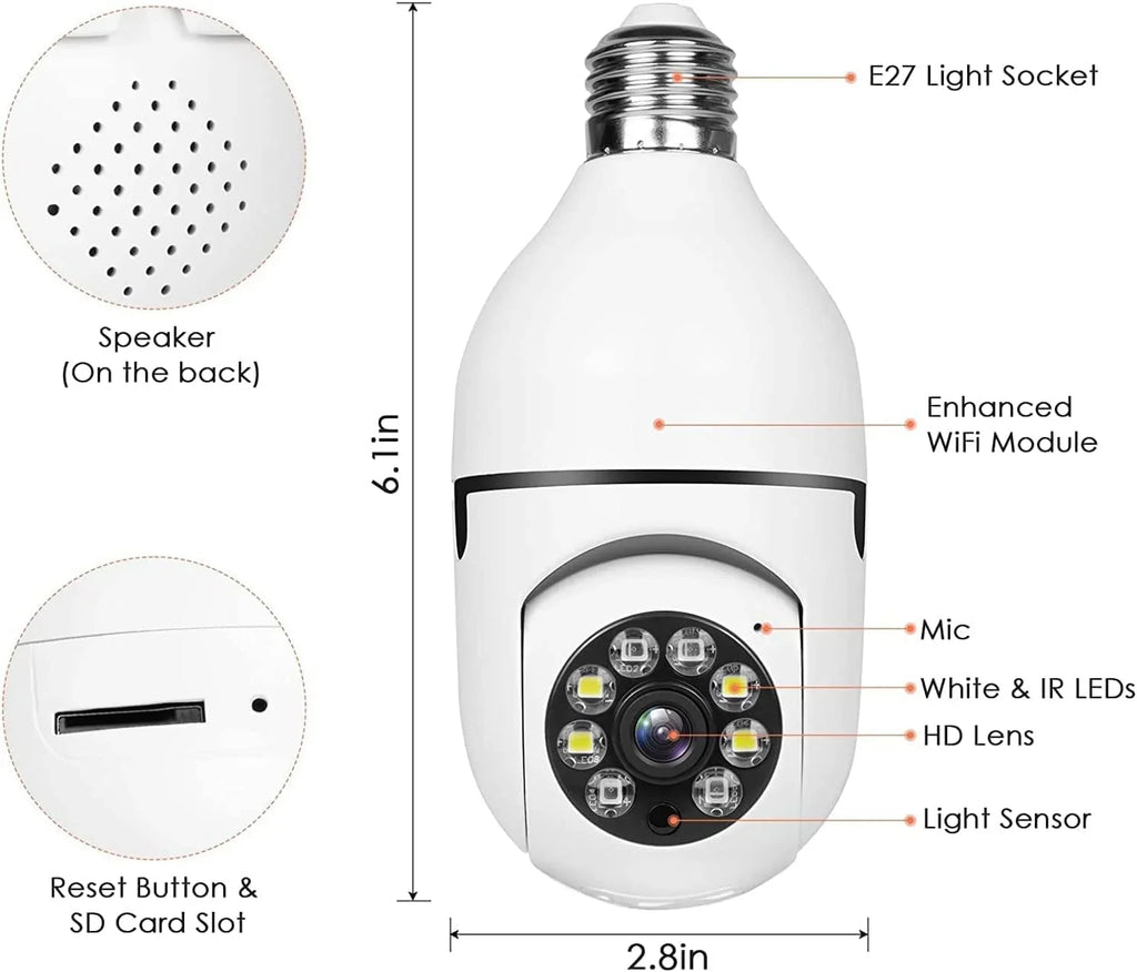 E27 2Pcs System 1080p Bulb Light 5G 2.4GHz WiFi Outdoor, Home Camera Camera & for Indoor Cameras Cameras Security Security, Security Wireless , Wireless