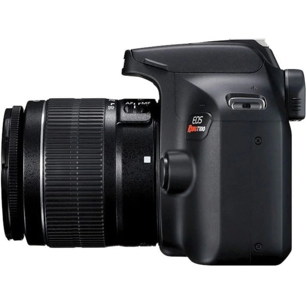 EOS Lens, Rebel with 18 Camera 0.71", 2.17", T100 Digital Black Canon SLR Megapixel