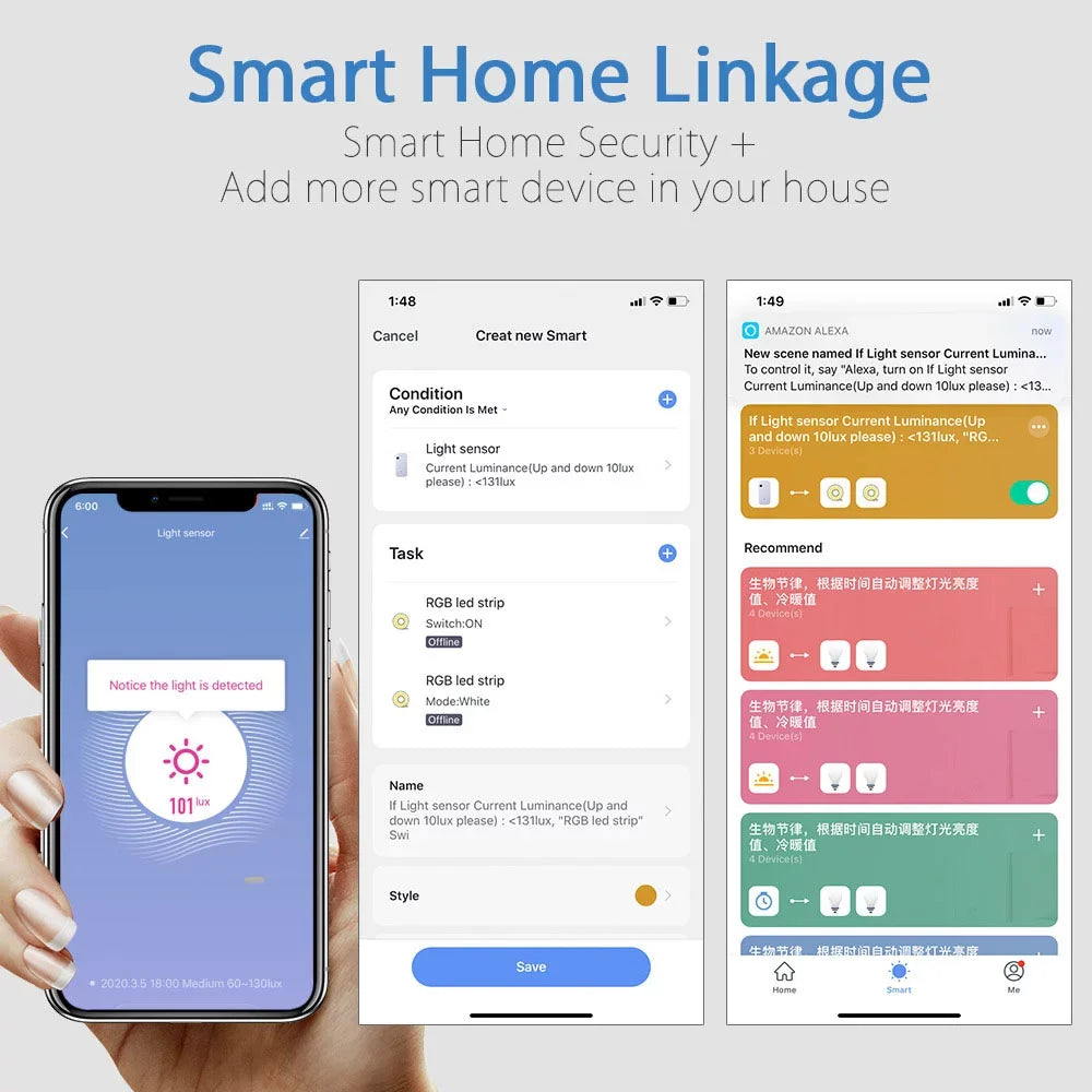 Linkage Illumination Compatible Home with Device Control Andoer with Work Brightness Sensor Sensor Sensor