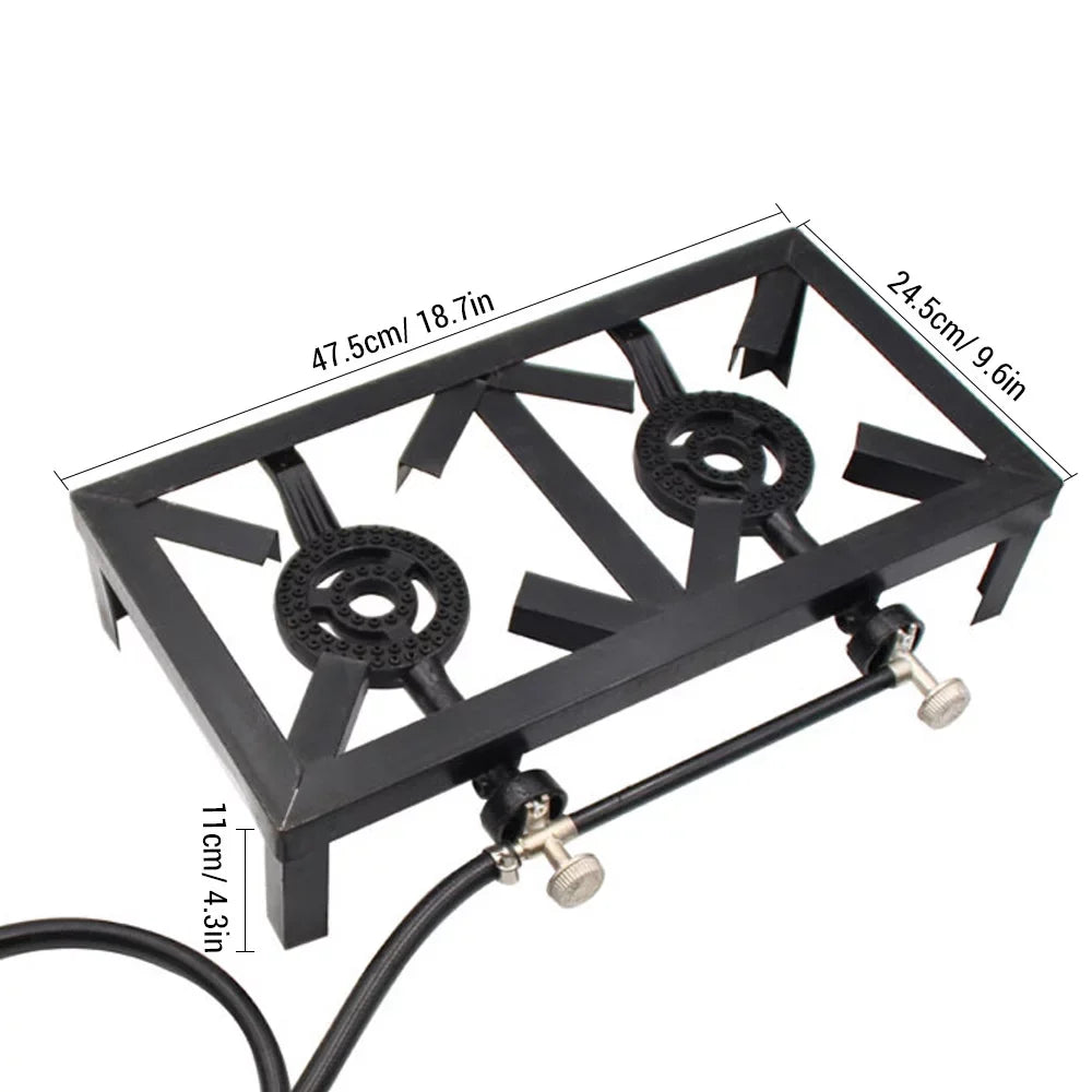 Stove for Double Patio Standard Camping Size Gas Cooking BBQ Propane Cast Iron Lixada