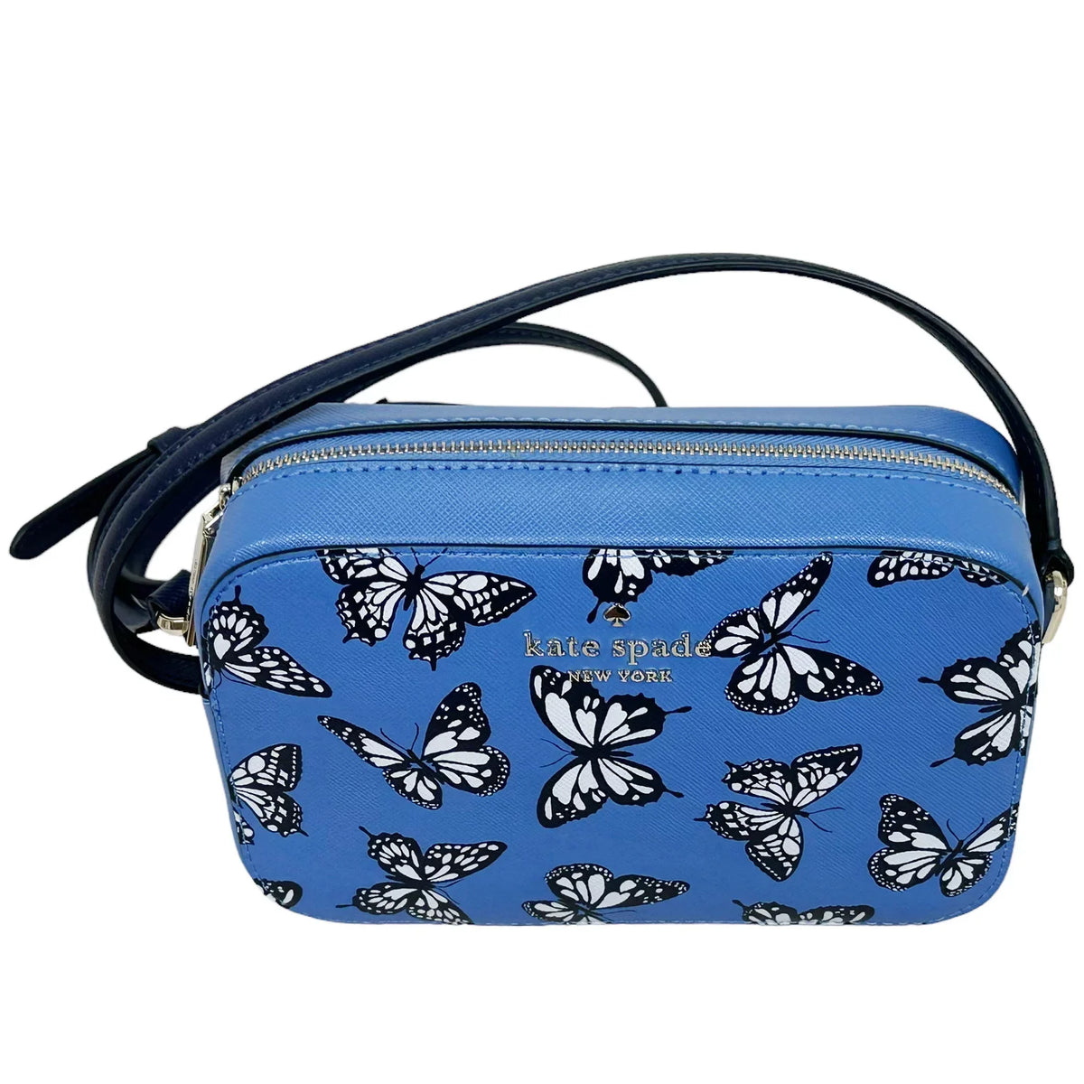 Spade Butterfly Bag Mini Staci Blue Camera Crossbody Zip Sky Kate Multi