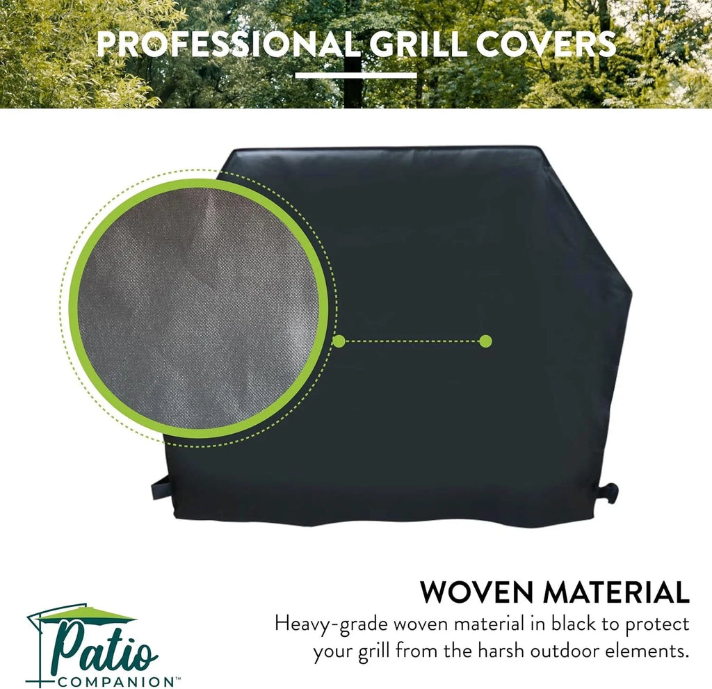 BBQ Broil, Companion 5 King, Resistant, Cover Gas Professional, Char Waterproof Heavy-Grade Weber, Blocking 65 Year Grill for Warranty, and Patio Cover, Broil Weather Black Material, Inch Grill UV