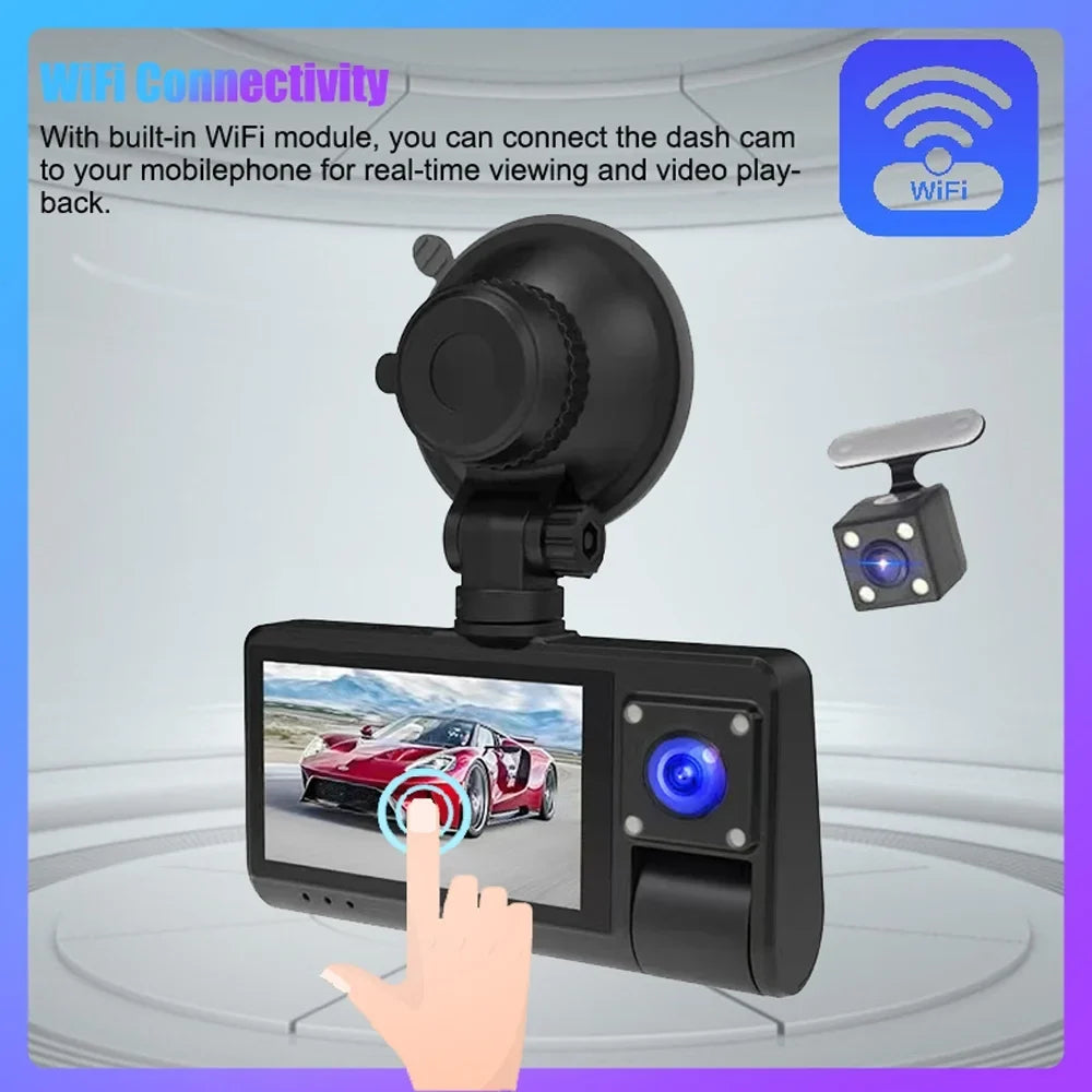 Video Cam, Safety for Dcenta Screen Auto WIFI Car Touched with Camcorder Mirror, Interconnection Recording Enhanced Dash