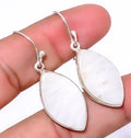 925 Day India A379, Beautiful Plated Jewelry - Birthday Gemstone White Woman Silver 1.76" Earring Valentine's Gift, Jewelry Gift, Scolecite For