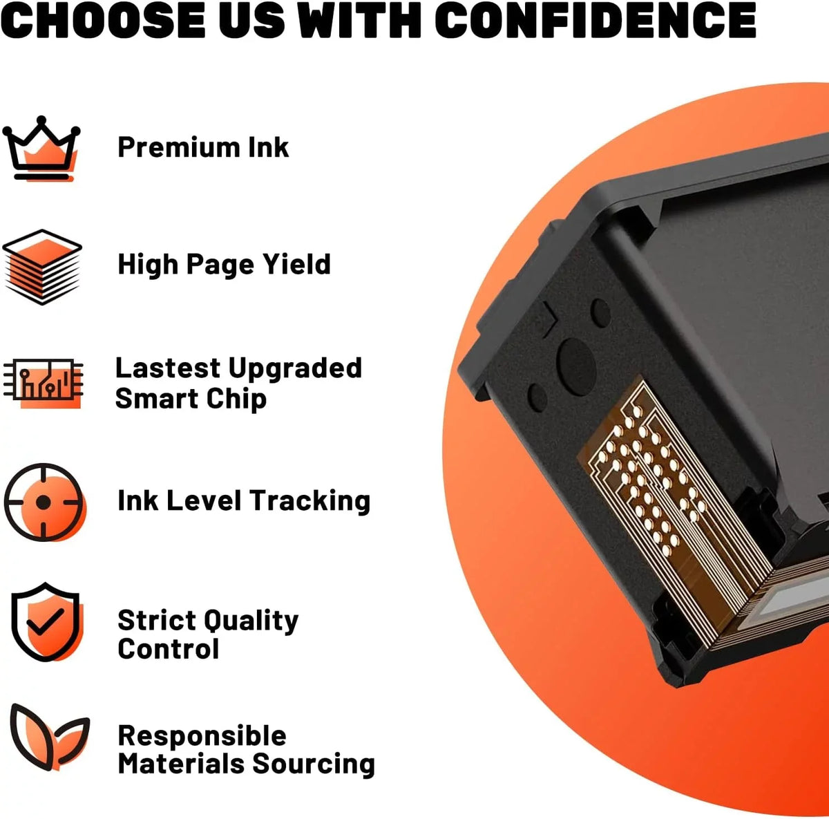 HP Ink 5642 Envy 62XL COCCINK 200 7640 5640 62 for XL 5643 250 5746 Replacement 5660 Cartridge 7645 for 5740 OfficeJet