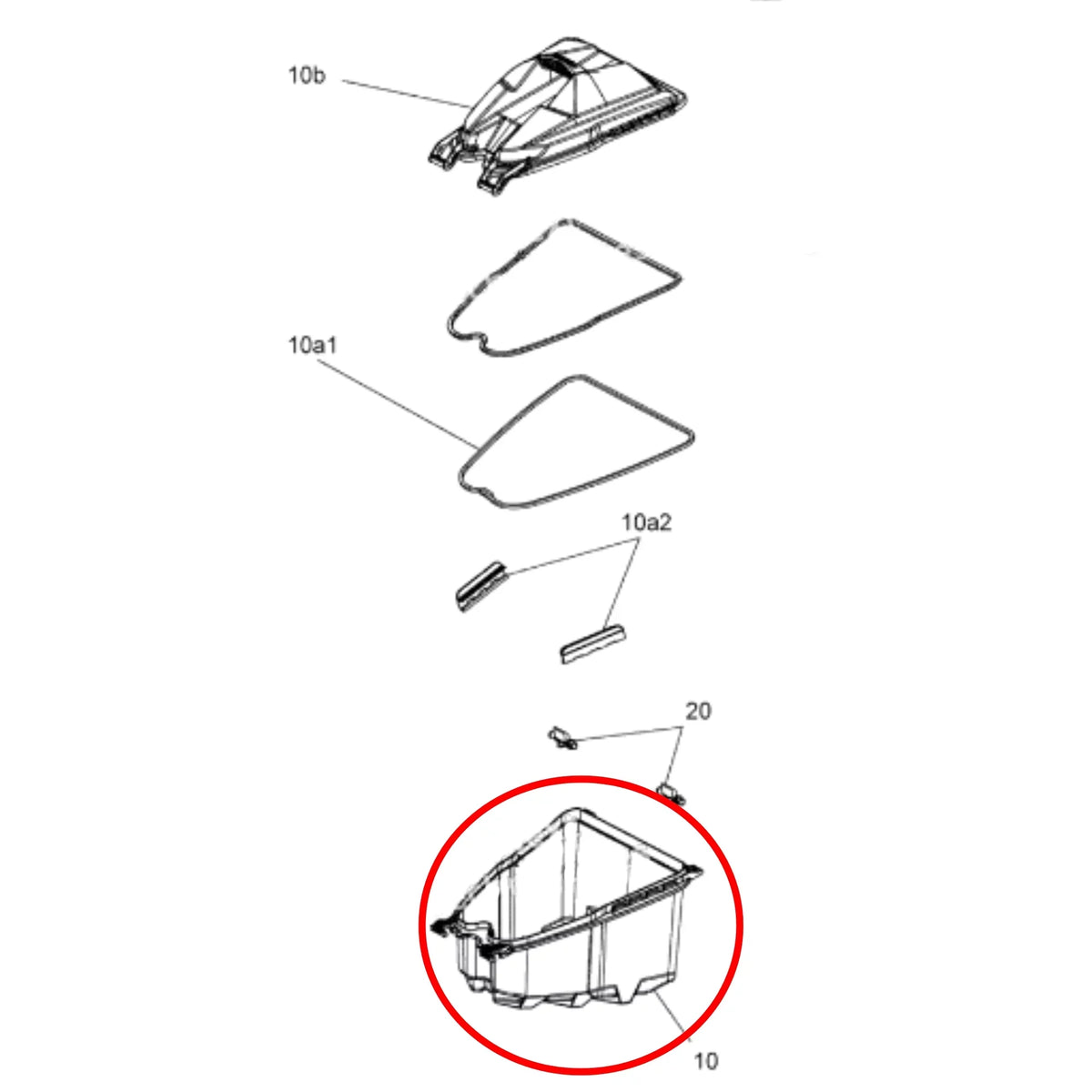 Sea-Doo Storage OEM 264000118 New Compartment/Bin,