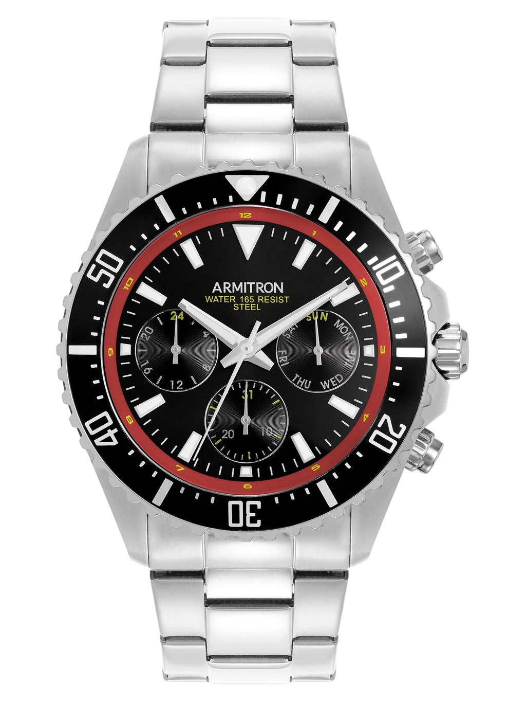 And Round Red Dial Men's Black With Armitron Watch