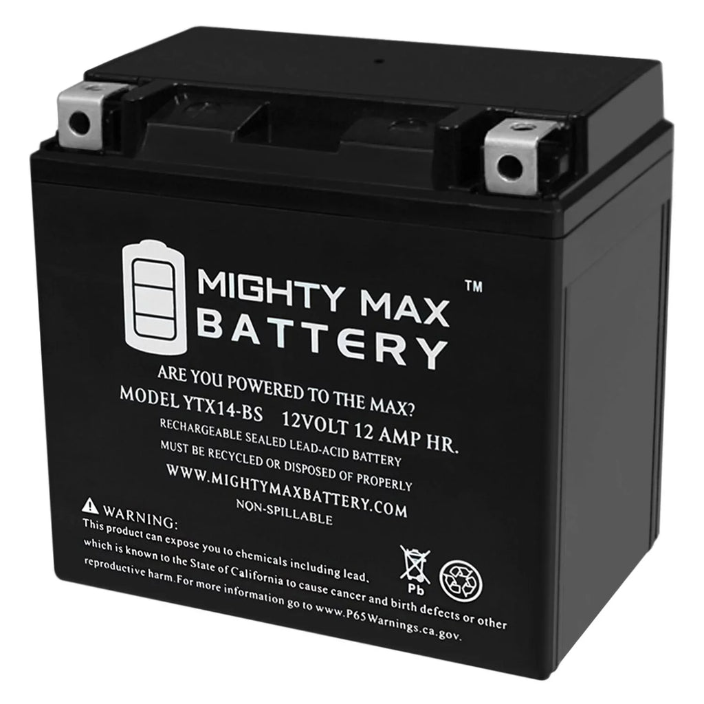 Battery CTX14-BS YTX14-BS Ninja for ZX-12R Replacement Kawasaki 2000-05