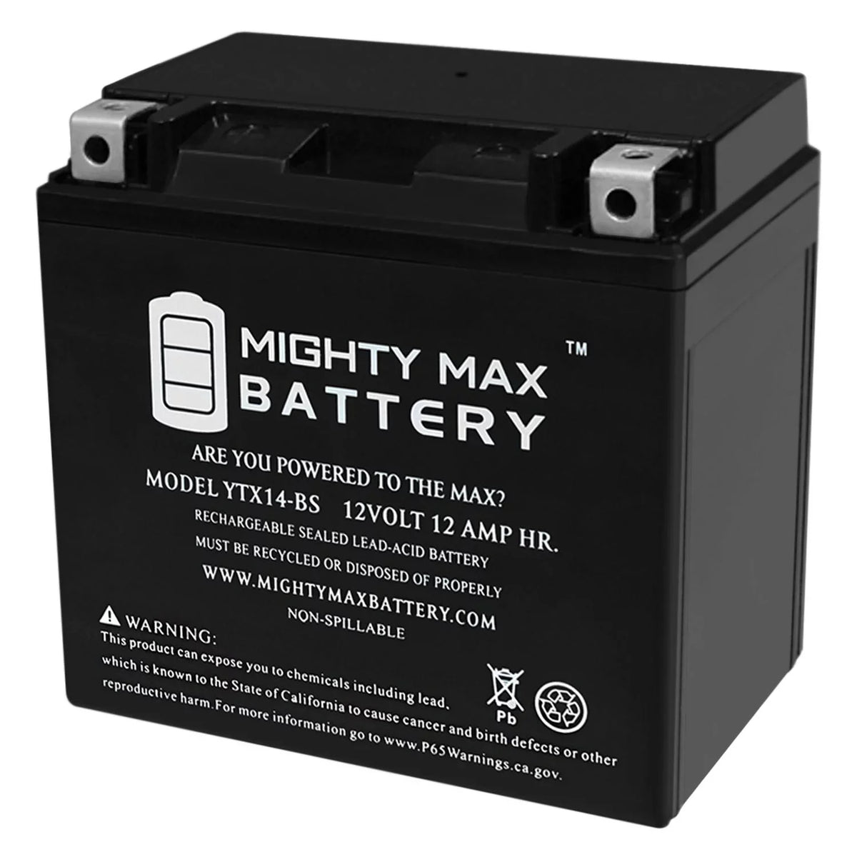 Battery CTX14-BS YTX14-BS Ninja for ZX-12R Replacement Kawasaki 2000-05