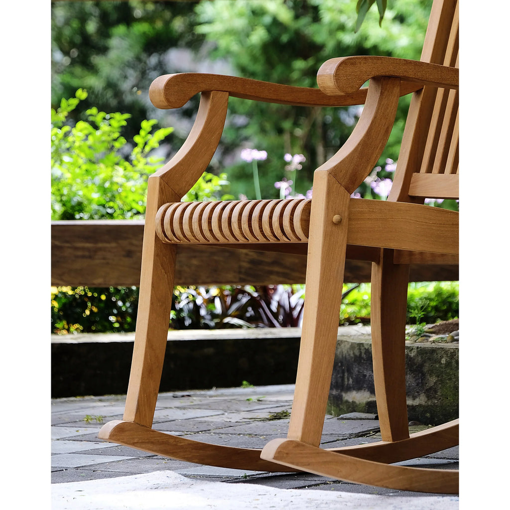 3-piece Cambridge Chara Rocking Casual Teak Chair Set Chat Outdoor