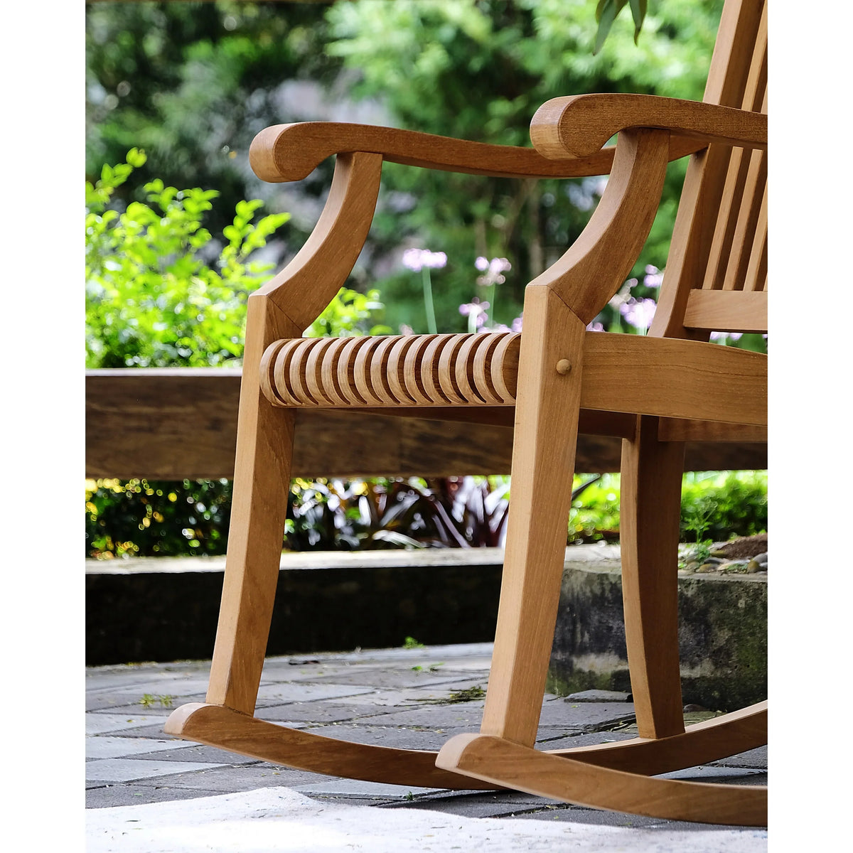3-piece Cambridge Chara Rocking Casual Teak Chair Set Chat Outdoor
