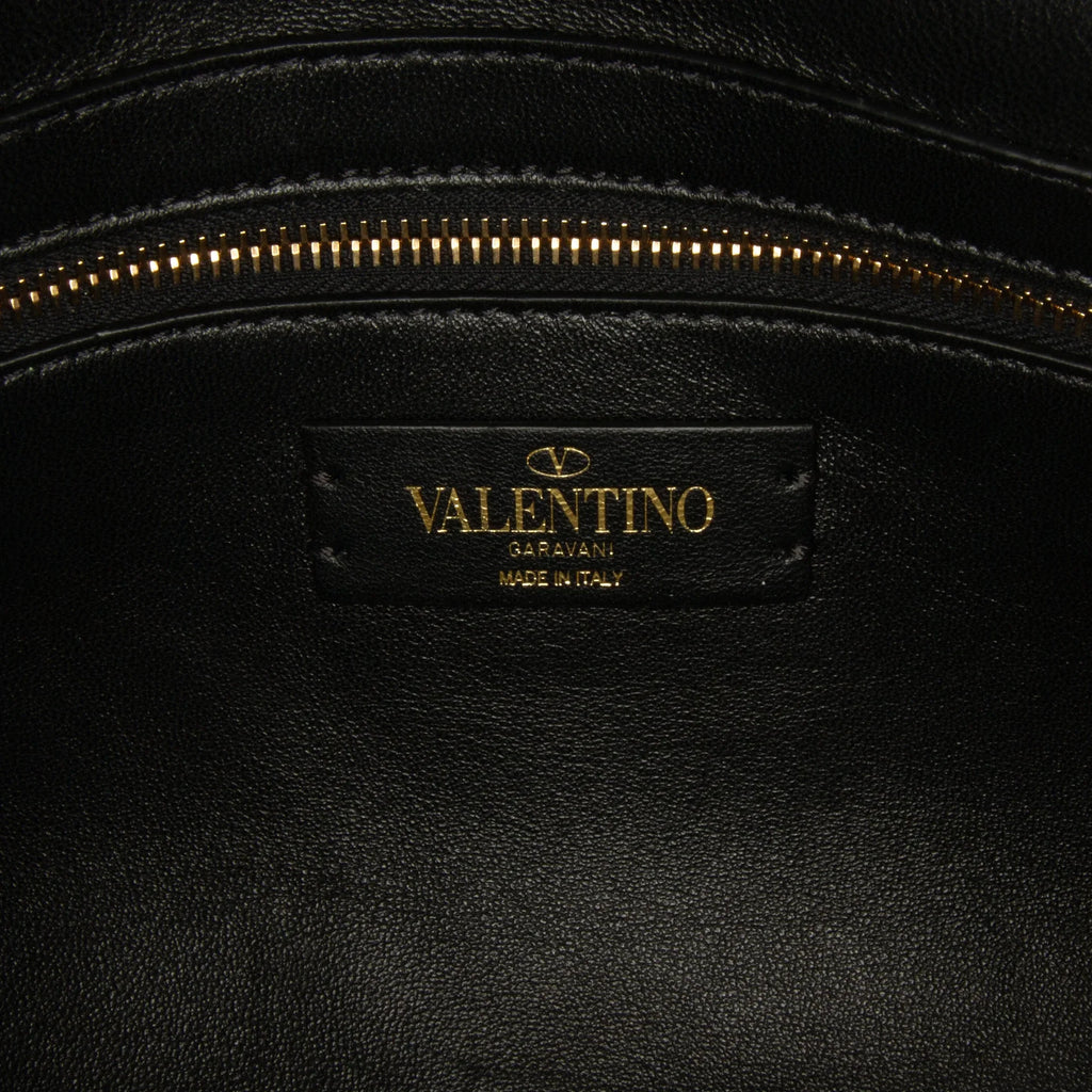 Roman Medium Stud Calf Satchel Valentino Leather Authenticated Pre-Owned Black (Good) Unisex