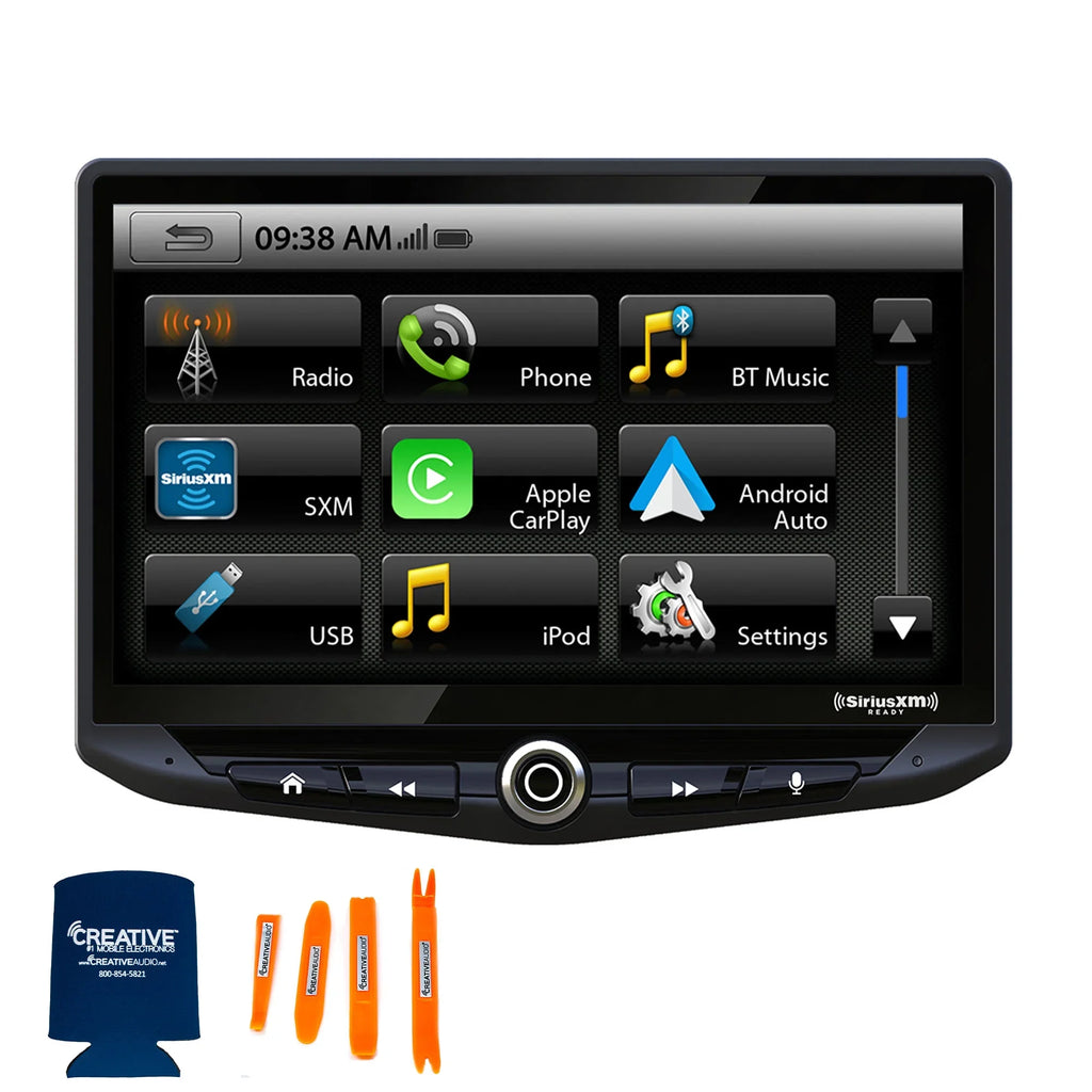 14-18 Trucks & In-dash compatible with CarPlay Stinger Installation Heigh10 compatible & System Infotainment Includes Kit with Navigation Card Auto, Android Apple 10" GM
