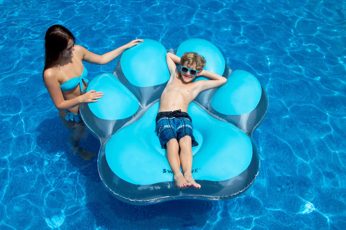 Float Swimming Island Pool Blue Inflatable 61" Pawprint