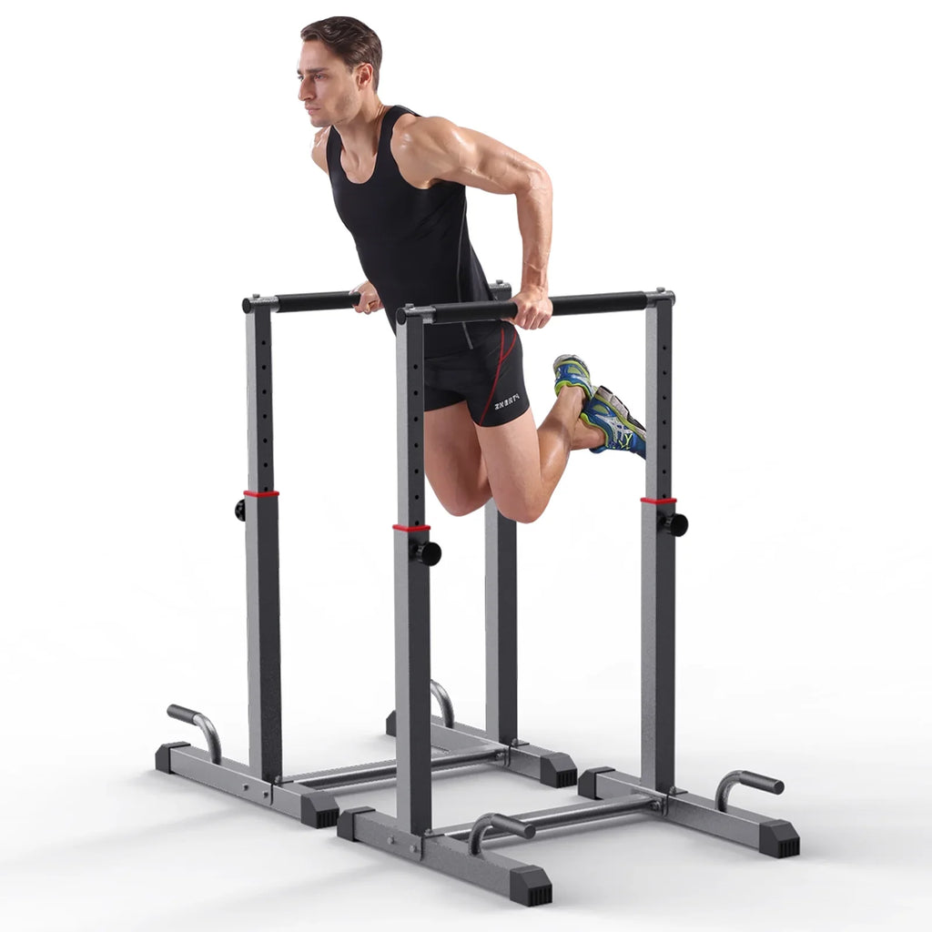 9 Dip Station Dip Heave Parallettes Station Bars Full Set, 1200lbs Level Body Adjustable, Workout Bar for Fitness,Functional Duty