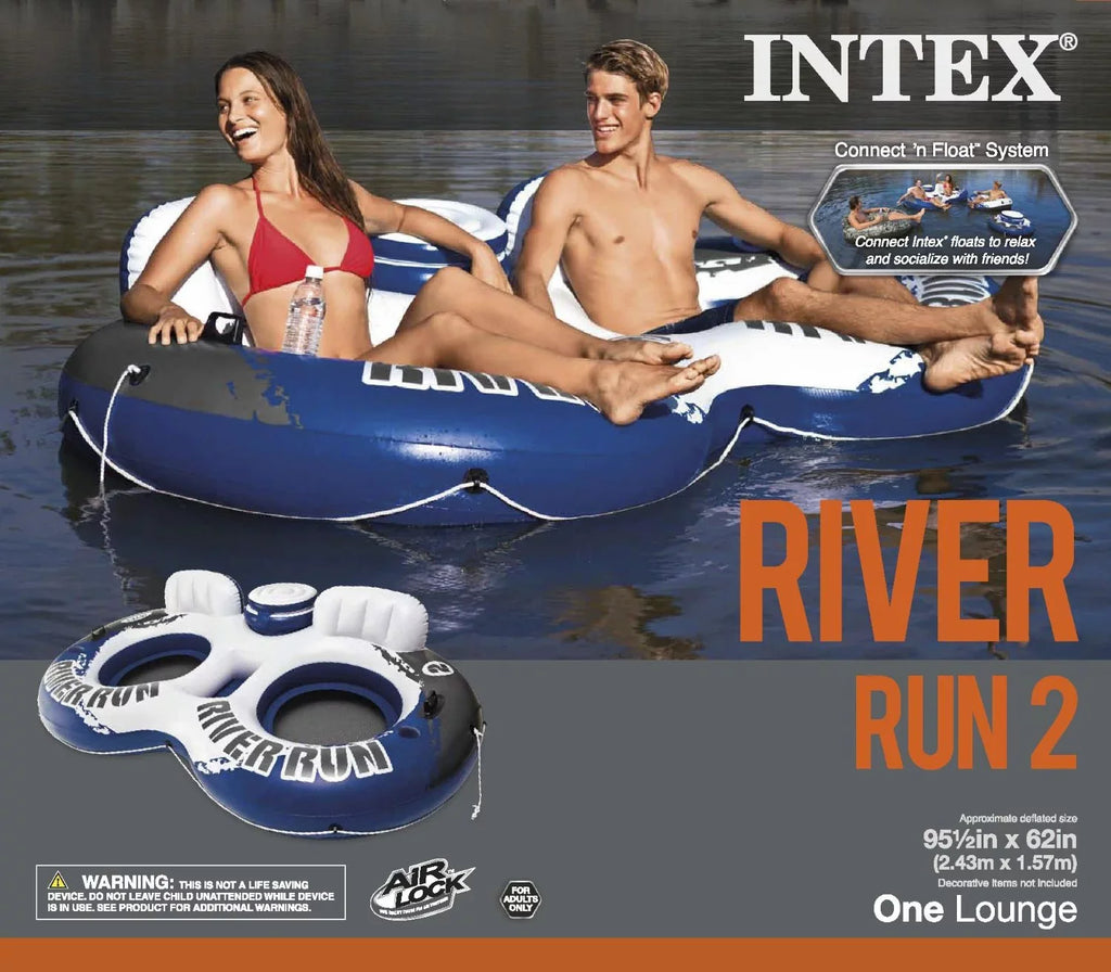 (2 River Pack) INTEX Water Lounger Tube w/ Cooler Run II