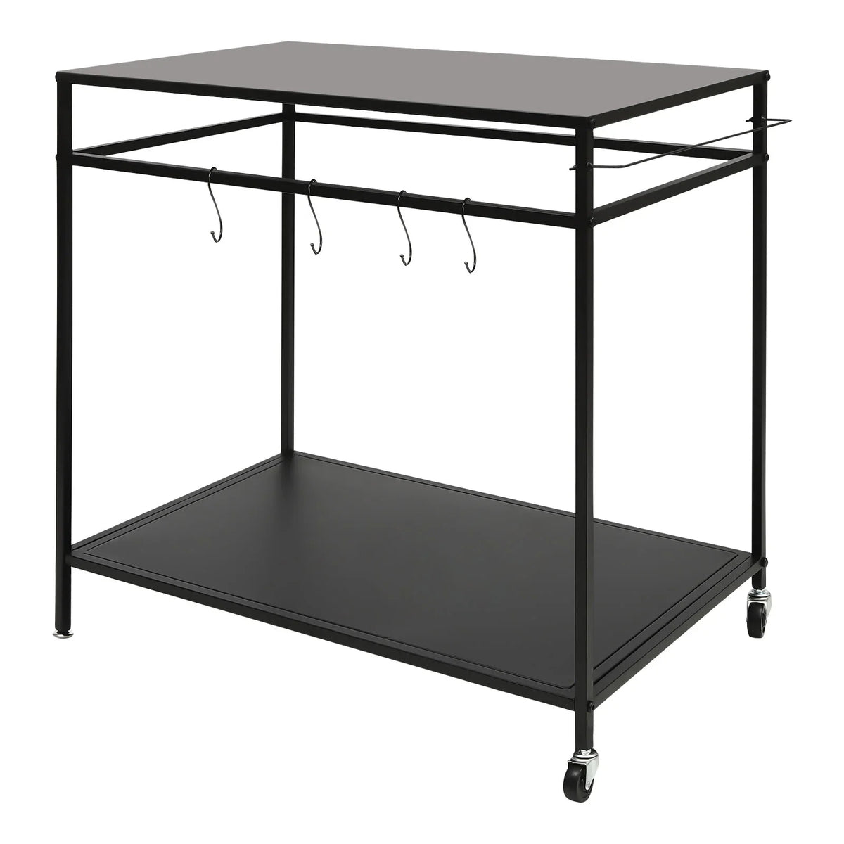 Movable Cook Outdoor Food Serving Station 2-Tier Grill Table Rack Shelf Cart BBQ Prep