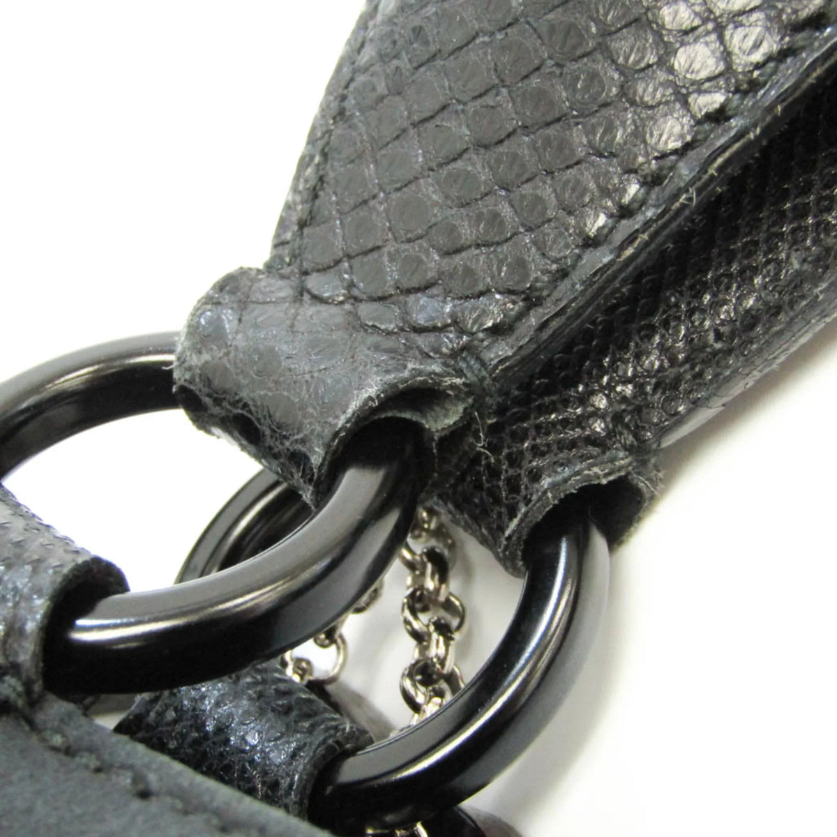L1000928 Suede,Leather Snake (Good) Cartier Pre-Owned Handbag,Shoulder Marcello Bag Water Black Women's