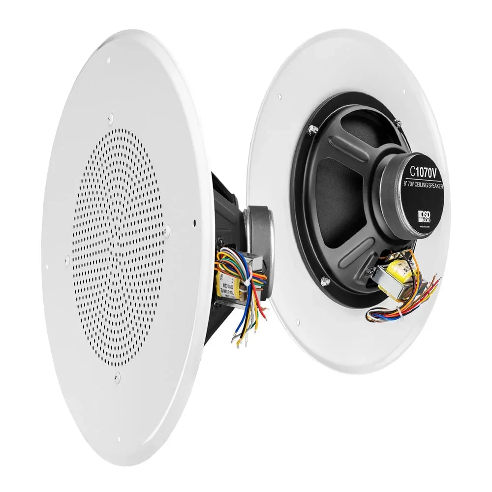 Tap 8" OSD 70V Audio Commercial Speaker C1070 In-Ceiling (White, Single)