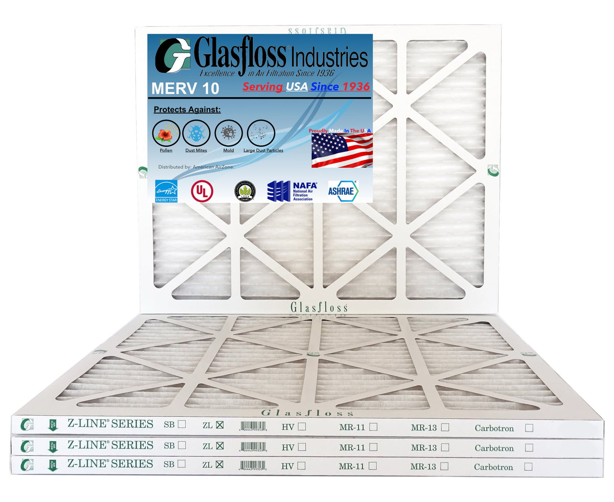 19.5 in - MERV Air x Size: 20.5x7/8 Filter Made inch) -Qty:4 - - 10 USA (Actual Furnace Glasfloss 20x21x1