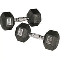 Rubber Barbell 34092 105 lbs Hex Set 125 Dumbbell to - York
