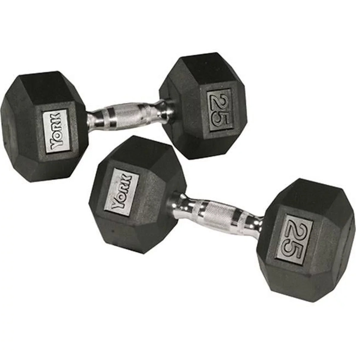Rubber Barbell 34092 105 lbs Hex Set 125 Dumbbell to - York
