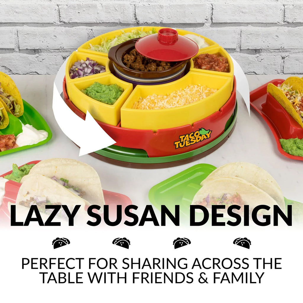 Pot, Holders Taco 20-Oz. Warming Taco Lazy Includes 4 Bar Susan TTLSTB10 Taco Tuesday with