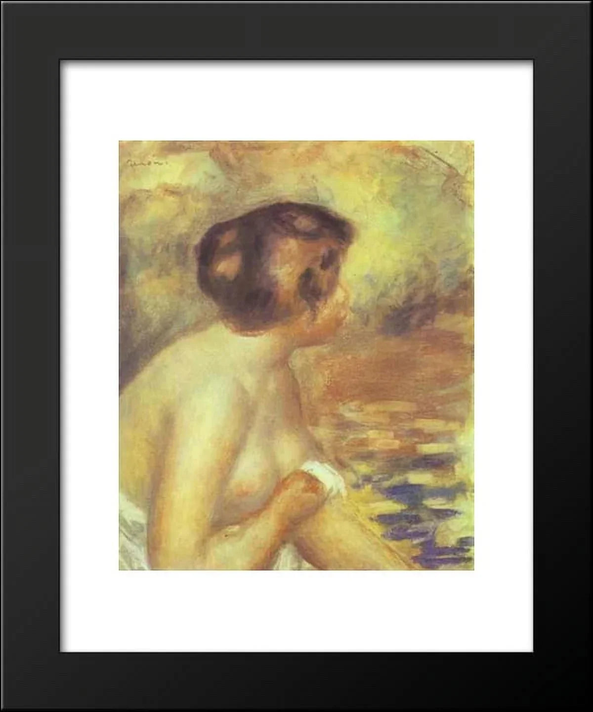 Bather Framed Art by 20x24 The Renoir, Pierre Auguste Print