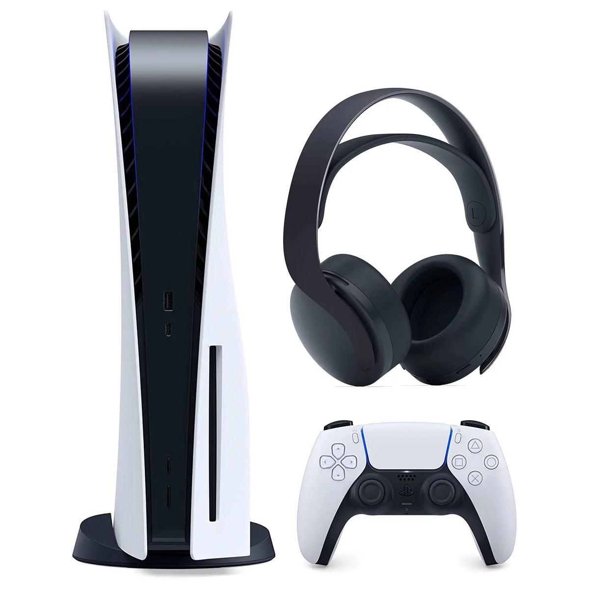 3D Disc Sony 5 PS5 Pulse Playstation Console Headset Bundle Version and Black