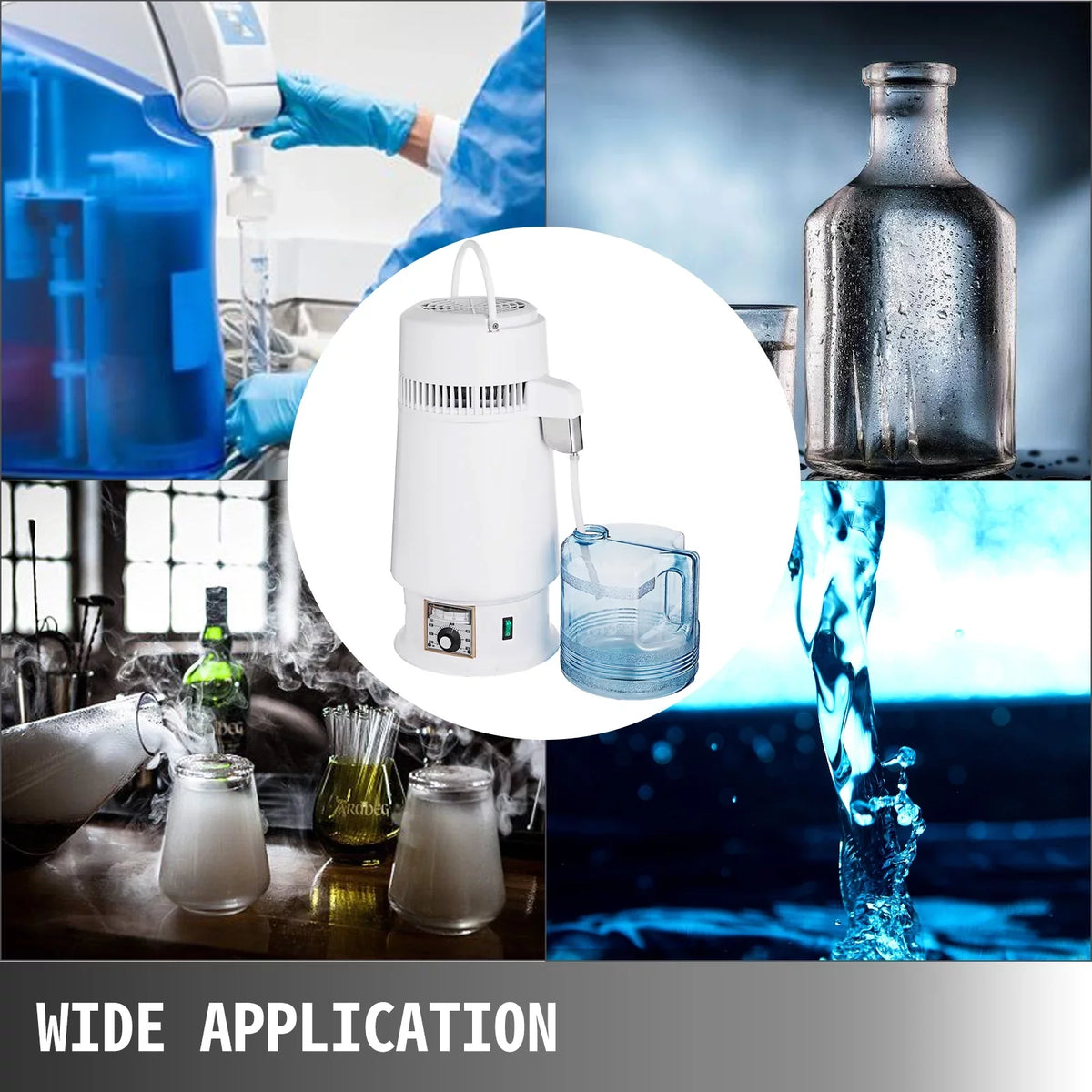 Water Glass L 746W 1 Stainless Water VEVOR Distiller Water Outlet Design) Container Home (Upgraded Steel Distillation Distiller Countertop Connection Bottle Food-Grade Kit Gallon/4.3